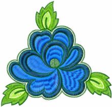 Big dark blue flower embroidery design