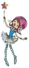 Dancing with magic wand embroidery design