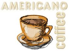 Americano coffee 2 embroidery design