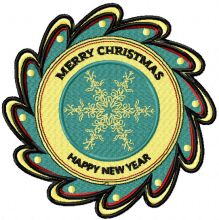 Merry Christmas badge embroidery design