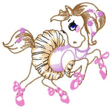 Horse dancing embroidery design