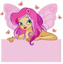 Young butterfly fairy 3 embroidery design