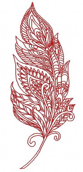 Mosaic feather 2 machine embroidery design