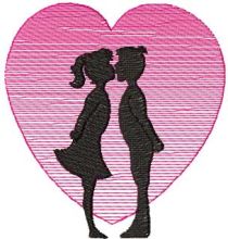 First kiss embroidery design