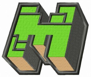 Minecraft icon embroidery design