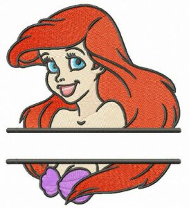 Young Ariel monogram embroidery design