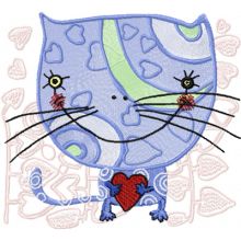 Loving Cat embroidery design