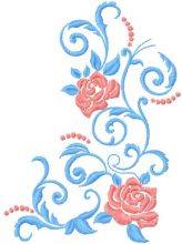 Rose vignette decor embroidery design