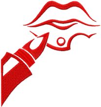 Women lips make up embroidery design