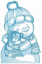 Teddy bear for snowman 2 embroidery design