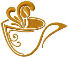 Coffee cup 11 embroidery design
