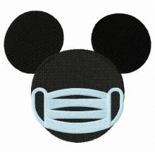 Mickey with surgical mask embroidery design