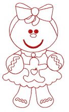 Gingerbread girl 3 embroidery design