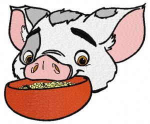 Pua with bowl 3 embroidery design