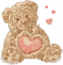 Old teddy toy 11 embroidery design