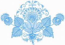 Blue Flowers embroidery design