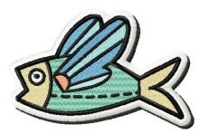 Flying fish embroidery design