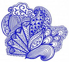 Blue decoration embroidery design