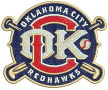 Oklahoma City Redhawks logo embroidery design