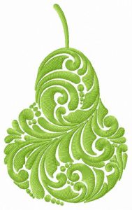 Green pear embroidery design