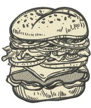Cheeseburger 2 embroidery design