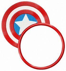 Captain America's shield round badge embroidery design