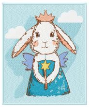 Bunny fairy embroidery design