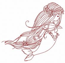Young mermaid 2 embroidery design