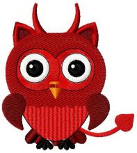 Devil owl embroidery design