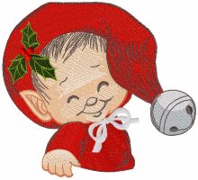 Cute baby elf embroidery design