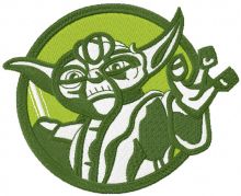 Yoda badge embroidery design