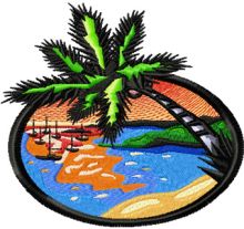 Sun Beach embroidery design
