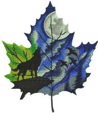 Autumn leaf maple leaf embroidery design