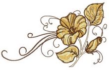 Cute composition with morning glory embroidery design