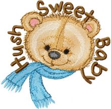 Bear Hush Sweet Baby  embroidery design