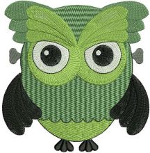Owl in zombie costume embroidery design