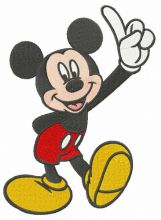 Mickey number one embroidery design
