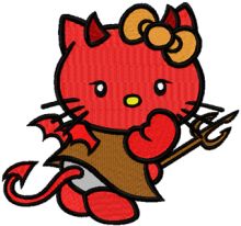 Hello Kitty Devil embroidery design