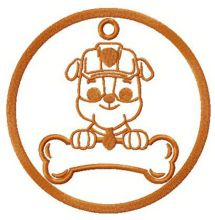 Rubble simple badge embroidery design