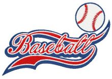 Baseball logo embroidery design