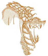 African snake sketch embroidery design