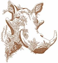 Rhino sketch 3 embroidery design