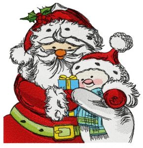 Santa and snowman 2 embroidery design
