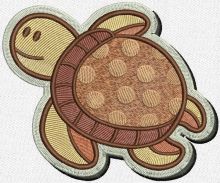 Wild turtle embroidery design