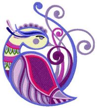 Shy firebird 2 embroidery design