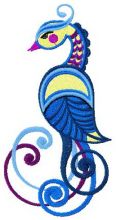Fantastic sky firebird embroidery design