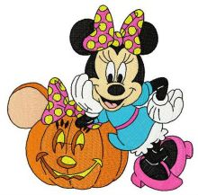 Minnie styled pumpkin embroidery design