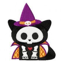 Skelanimals Halloween Cat embroidery design