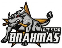 Lone Star Brahmas logo embroidery design