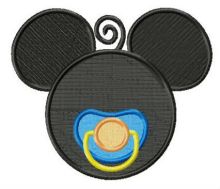 Mickey with baby dummy embroidery design